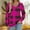Hot Pink, variant on Plaid Fall Shirts Women Long Sleeve V Neck Tops Pullover Loose Fit Graphic Tees
