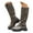 Khaki, variant on Women's Knee High Riding Boots Buckle Motorcycle Biker Boot Vintage Rivet Wide Calf Winter Shoes