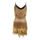 thumbnail image 4 of Gibobby Vestido sexy para mujer corto Vestido bordado de plumas con escote en V y pedrería para mujer(Dolado,CH), 4 of 5