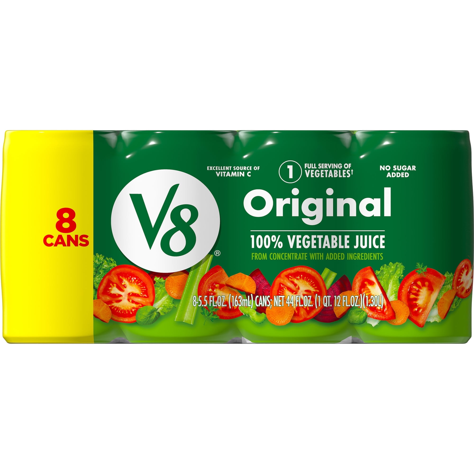 (2 pack) V8 Original 100% Vegetable Juice, 5.5 fl oz Can, 8 Count