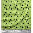 thumbnail image 1 of Soimoi Green Moss Georgette Fabric Black Sketch Floral Print Fabric by the Yard 42 Inch Wide, 1 of 3