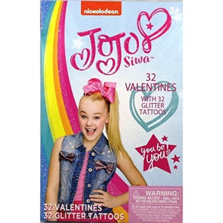 JoJo Siwa 32 Valentine with 32 Glitter Tattoos - Walmart.com