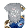 thumbnail image 2 of CAIXIA Easter Shirts for Women Womens T Shirts Cotton Rabbit Graphic Tees Crew Neck Easter Gifts Holiday Short Sleeve Short Sleeve Tops for Women, 2 of 5