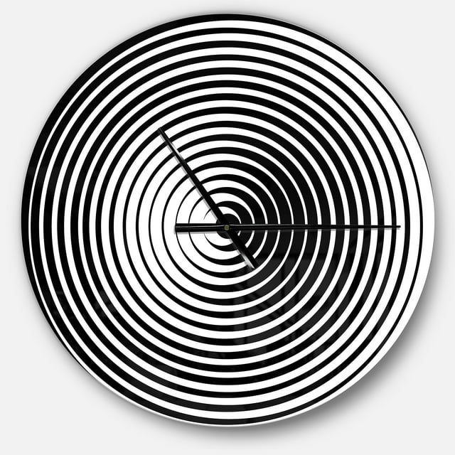 DesignArt Grande Horloge Murale Illusion Optique Noir et Blanc