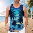 thumbnail image 3 of Beach Tank Top Men Lightweight Breathable Coconut Tree Graphic Sleeveless Shirt Casual Hawaii Vacation Shirts, 3 of 6
