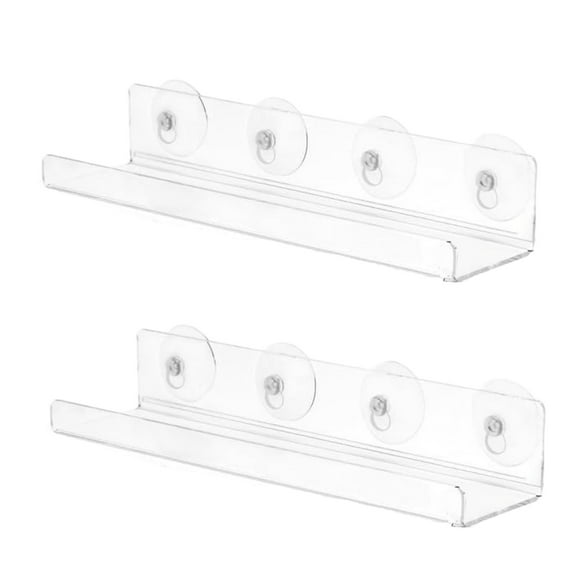 2 Pieces Suction Cup Window Sill Plant Shelf Acrylic Stand for Indoor Succulents Herbed and Small Planter Daily Use