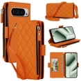 thumbnail image 1 of For Google Pixel 10 / 10 Pro 5G RFID Blocking Wallet Case, Crossbody Purse Phone Case with 9 Card Slots, Zipper Pocket & Detachable Strap,Orange,For Pixel 10 / 10 Pro, 1 of 9
