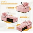 thumbnail image 6 of Lunale 4-in-1 Convertible Sleeper Chair Bed with Charge Ports & Phone Stand, Pink Velvet, 6 of 10