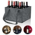 thumbnail image 3 of Portador universal de botellas de vino Naiovety fieltro duradero Negro 4 ranuras, 3 of 6