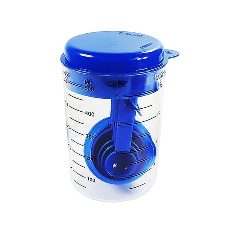 

21Pcs 500 ml Measuring Bowl Spoon Set Kitchen Plastic Baking Discs Measuring Bowl Spoon Set Home Complete Spoon Baking Tools blue 13x8.5cm