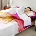 thumbnail image 4 of Manfei Watercolor Ink Painting Bed Sheets, Modern Abstract Art Fuul Size Sheets, Multicolor Purple Orange, Black Reversible 4 Pieces1 Flat Sheet + 1 Fitted Sheet + 2 Pillowcases, 4 of 6