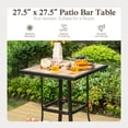 thumbnail image 4 of Sophia & William Patio Outdoor Height Bar Table Set Square Metal Dining Table Wooden-like Bistro Table, 4 of 5
