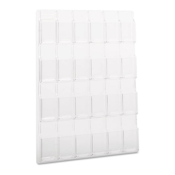 Safco Reveal Literature Display Rack with 24 Pamphlet Holder Pockets, Clear
