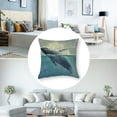 thumbnail image 5 of Sea Animals Flannel Fleece Pillow Cushion Cover, Humpback Whale Playing in The Water Captured from Whale Whatching Boat, Decorative Square Accent Pillow Case, Turquoise Blue, 5 of 7