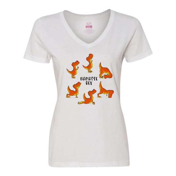 Inktastic Namaste Rex Yoga Master Women's V-Neck T-Shirt
