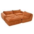 thumbnail image 3 of Modern Convertible L-Shaped Sectional Sofa, Chenille Upholstered Fully Compressed Modular Couch With Movable Ottoman for Living Room Apartment Office, 3 of 17