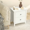 thumbnail image 2 of Gymax 2 Pcs Table de Nuit Moderne avec Rangement 2 Tiroirs et Pieds de Soutien pour Chambre Blanc, 2 of 9