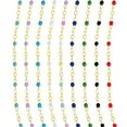 thumbnail image 6 of Gold Plated 20-inch Adjustable White Enamel Bead Chain Necklace for Women, 6 of 6