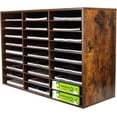 thumbnail image 3 of Wood Desktop Literature Organizer Adjustable File Sorter Mail Center Magazine Holder Paper Storage Cabinet Classroom Keepers Mailbox  Layers and Columns)  Antique, 3 of 6