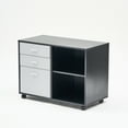 thumbnail image 6 of 3 Drawers Wood File Cabinet Mobile Lateral Filing Cabinet Printer Stand with 2 Open Storage Shelves for Home Office, Light Gray, 6 of 6