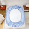 thumbnail image 5 of Castle Fairy Blue Rose 4 Pieces Queen Sheet Sets,Bling Glitter Ultra Soft Flat Sheet,Sparkling Crystal Queen Fitted Sheet,Breathable Floral Home Decor, 5 of 7
