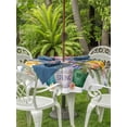 thumbnail image 3 of Outdoor Tablecloths with Umbrella Hole & Zipper, Spring Flowers Round Tablecloths 60 Inch, Watercolor Floral Leaves Butterflies Plant Waterproof Table Cloth, Patio/Pool/Picnic Table Covers, 3 of 8