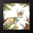 thumbnail image 2 of Loreth, Lanie 12x12 Black Modern Framed Museum Art Print Titled - Holiday Deer, 2 of 5