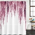 thumbnail image 2 of Pink Shower Curtain, Waterproof Shower Curtains for Bathroom, Summer Botanical Leaves Watercolor Washable Fabric Bathtub Curtain Set Bath Decor with 12 Hooks Stall 36"x72", 2 of 8