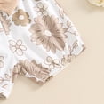thumbnail image 7 of Okbabeha Baby Girl Clothing Newborn Outfit Short Sleeve Ribbed Romper Vintage Floral Shorts Headband Set Summer Clothes, 7 of 7