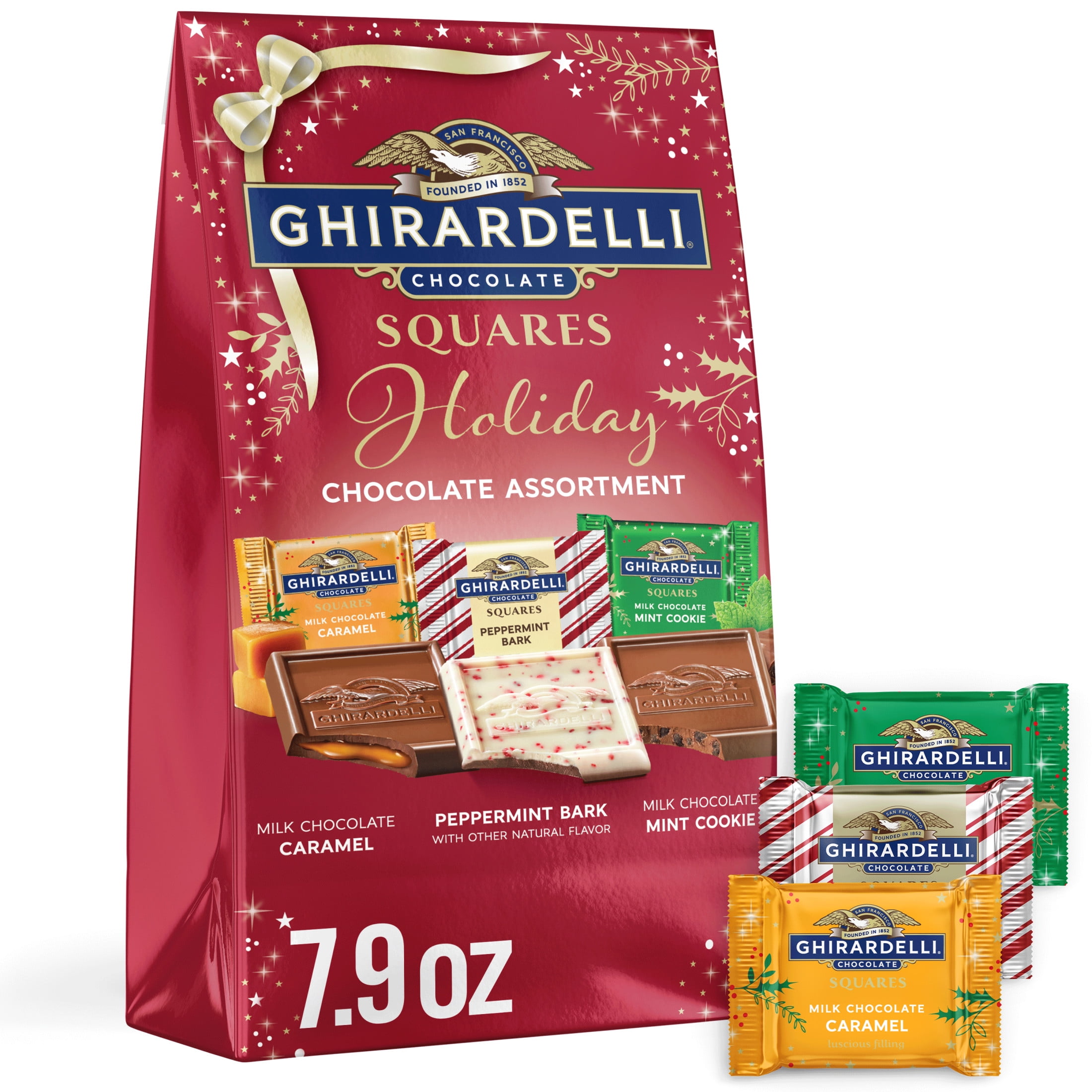 (2 pack) GHIRARDELLI Limited Edition Holiday Chocolate Assortment SQUARES, 7.9 oz Bag