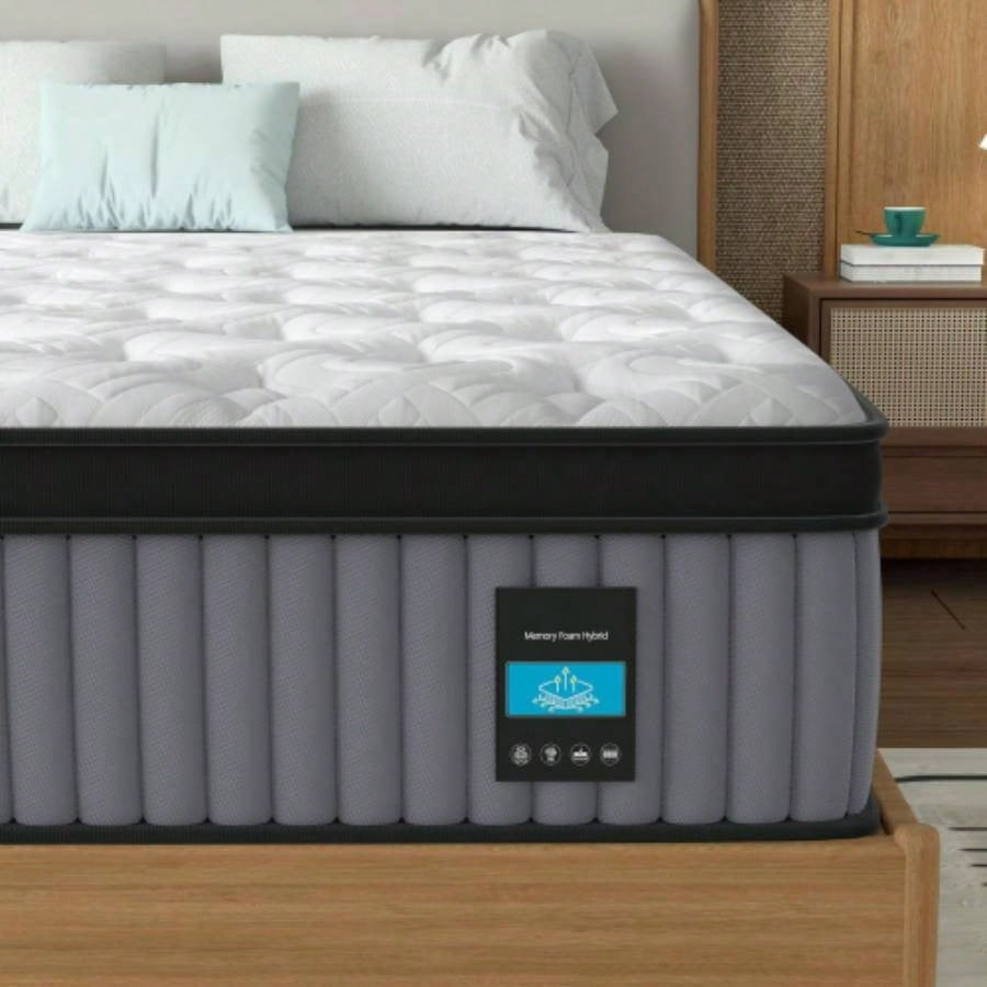 14 Inch King Size Hybrid Mattress, Foam Pocket Spring, Cooling Pressure Relief, Back Hip Support for Luxury Bedroom
