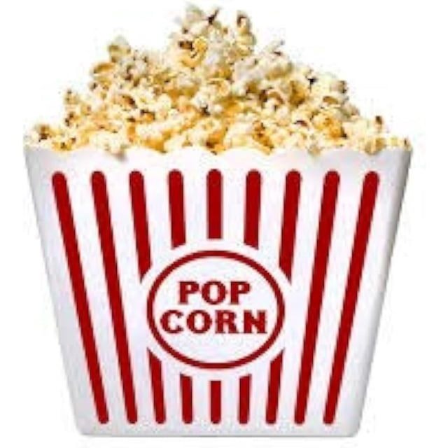 Large Plastic Popcorn Container Bucket Reusable Movie Theater 8.75 x 7.25 Inch