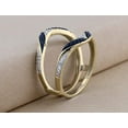 thumbnail image 4 of beryl_creation 2.00 Ctw Round Cut Blue Sapphire & White Diamond Womens Anniversary Guard Double Ring 14K Yellow Gold Plated 925 Sterling Silver 925 Sterling Silver - 8, 4 of 4