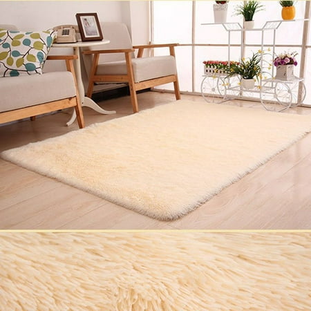Plush Soft Mats with Solid Color Non-slip Mats for Door Bedroom Living
