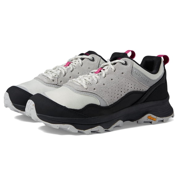 Merrell Speed Solo Mens Fashion Sneakers Suede Leather Vibram MegaGrip FloatPro Foam Midsole Black/Birch 9.5 M