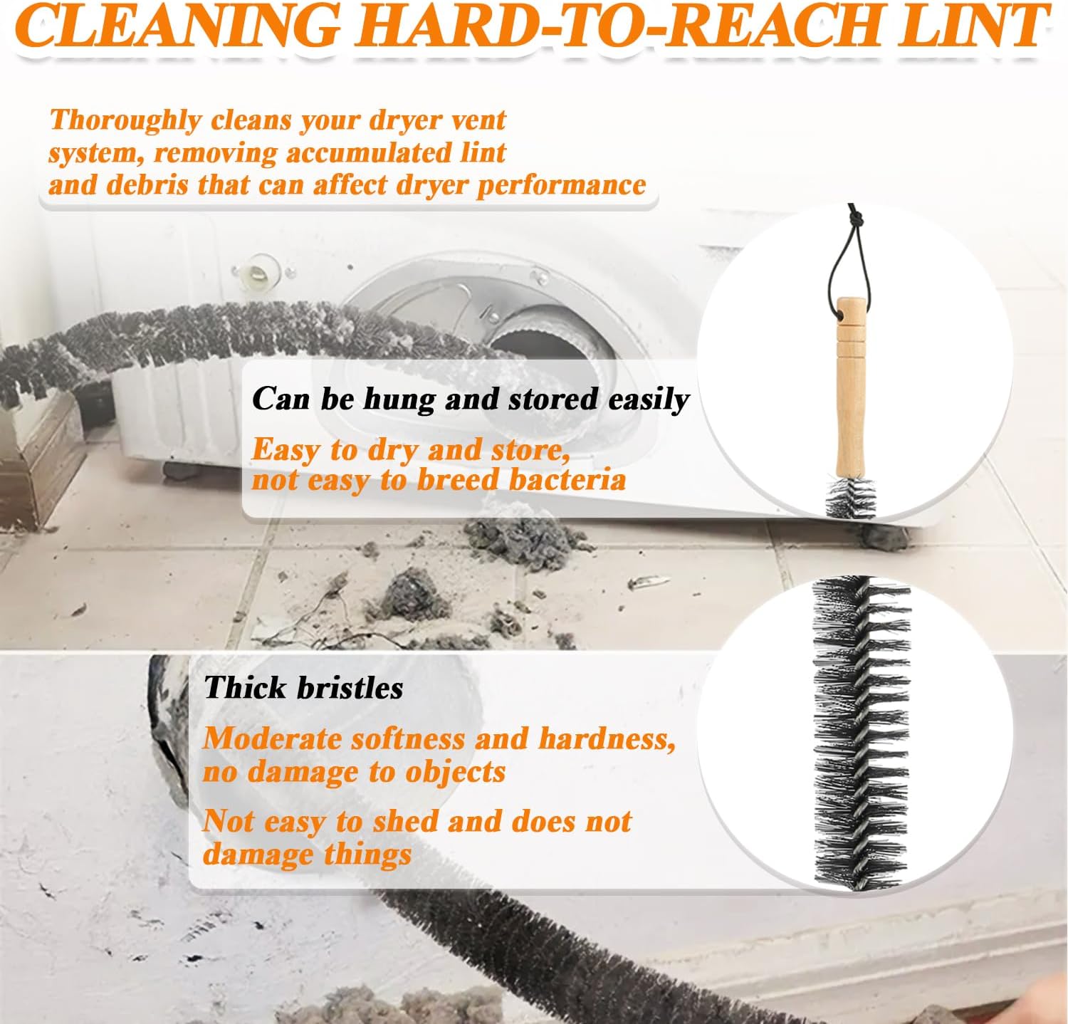 4 Pack WH01X35719 Lint Filte for GE Profile Washer Dryer Combo with Clothes Dryer Vent Cleaner Kit, Dryer Vent Brush Included