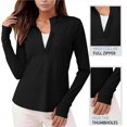 thumbnail image 2 of Women's Lightweight Athletic Full Zip Sun Jacket Long Sleeve Summer Hiking Outdoor, 2 of 9
