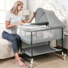 Baby Bassinets, 4 in 1 Portable Bassinet, Rocking Bed with Storage Basket for Newborns Girl Boy Infant
