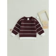 thumbnail image 2 of Arvbitana Toddler Baby Boys Girls Casual Knit Sweater Long Sleeve Solid/Striped Pullovers Kids Winter Clothes 18M 1T 2T 3T 4T 5T, 2 of 8