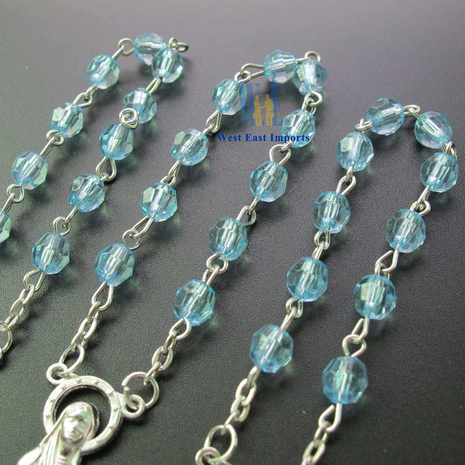 Acrylic Mini Rosary Favor for Boy Blue (24 PCS) - Baptism Communion Recuerditos De Bautismo Christening, Decenarios,