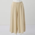 thumbnail image 3 of MSJUHEG Women'S Pants Pants For Women Women Sleeveless Tank O Neck Top Short Button Top Wide Leg Pants Pocket Two Piece Suit Fall Dresses Khaki 2Xl, 3 of 5