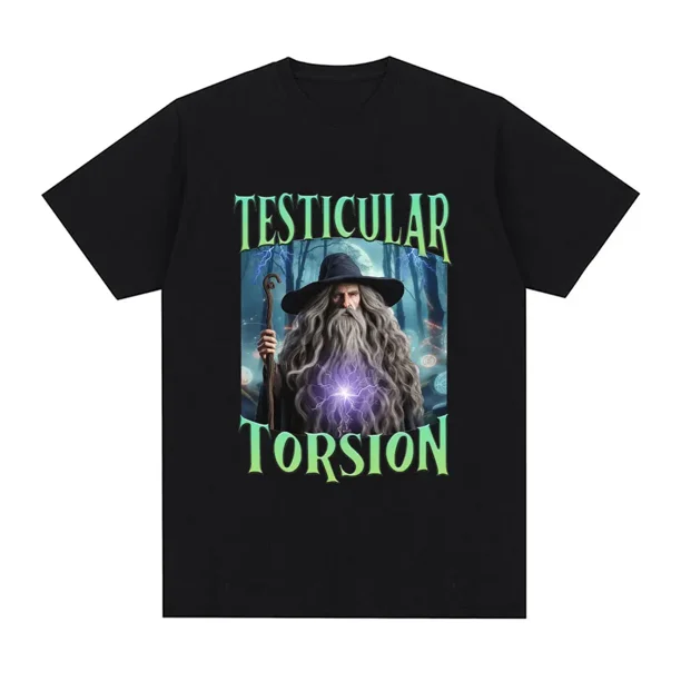 Camiseta divertida de Shadow Wizard con gráfico de torsión testicular para hombre y mujer, de algodón, holgada, de manga corta y talla grande.