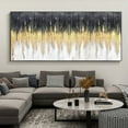 thumbnail image 4 of Large Abstract Gold Texture Oil Painting on Canvas Minimalist Yellow Ripple Acrylic Painting Modern Living Room Wall Art Decor, 4 of 9