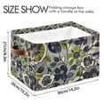 thumbnail image 4 of Yayeee 2 Pack Canvas Storage Basket with Handles for Shelves Fabric Bins Closet Organizer, Green Floral, 4 of 8