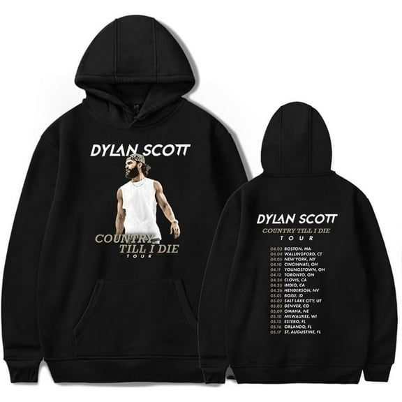 Dylan Scott Country Til I Die Tour Merch Hoodie Pockets Drawstring Unisex Hooded Sweatshirt Fashion Clothing