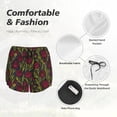thumbnail image 4 of Balery Burgundy Peony Flowers Pantalones cortos deportivos para mujer con forro y dos bolsillos, elásticos, para entrenamiento, gimnasio, yoga-X-Large, 4 of 7