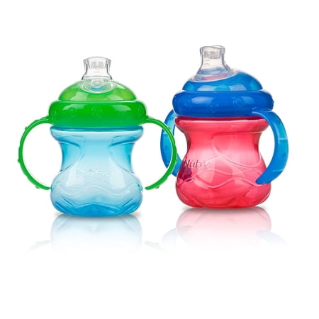 Baby Feeding - Nuby 8oz Padk-of-2 No-Spill Cup w/Super Spout (1 Only) Vary Color
