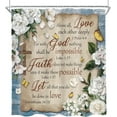 thumbnail image 3 of Bible Verse Floral Shower Curtain Christian Scriptures White Flower Inspirational Quote Rustic Plant Artwork Cloth Fabric Waterproof Polyester Bathroom Decor Set with Hooks-72"W x 72"L (Pack of 1), 3 of 7