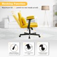 thumbnail image 2 of Criss Cross Office Chairs with Armrest and Wheels, Comfty Desk Chair with Ergonomic Back and Adjustable Height, Rolling Linen Fabric Chair for  Bedroom, Study Room, Yellow, 2 of 6