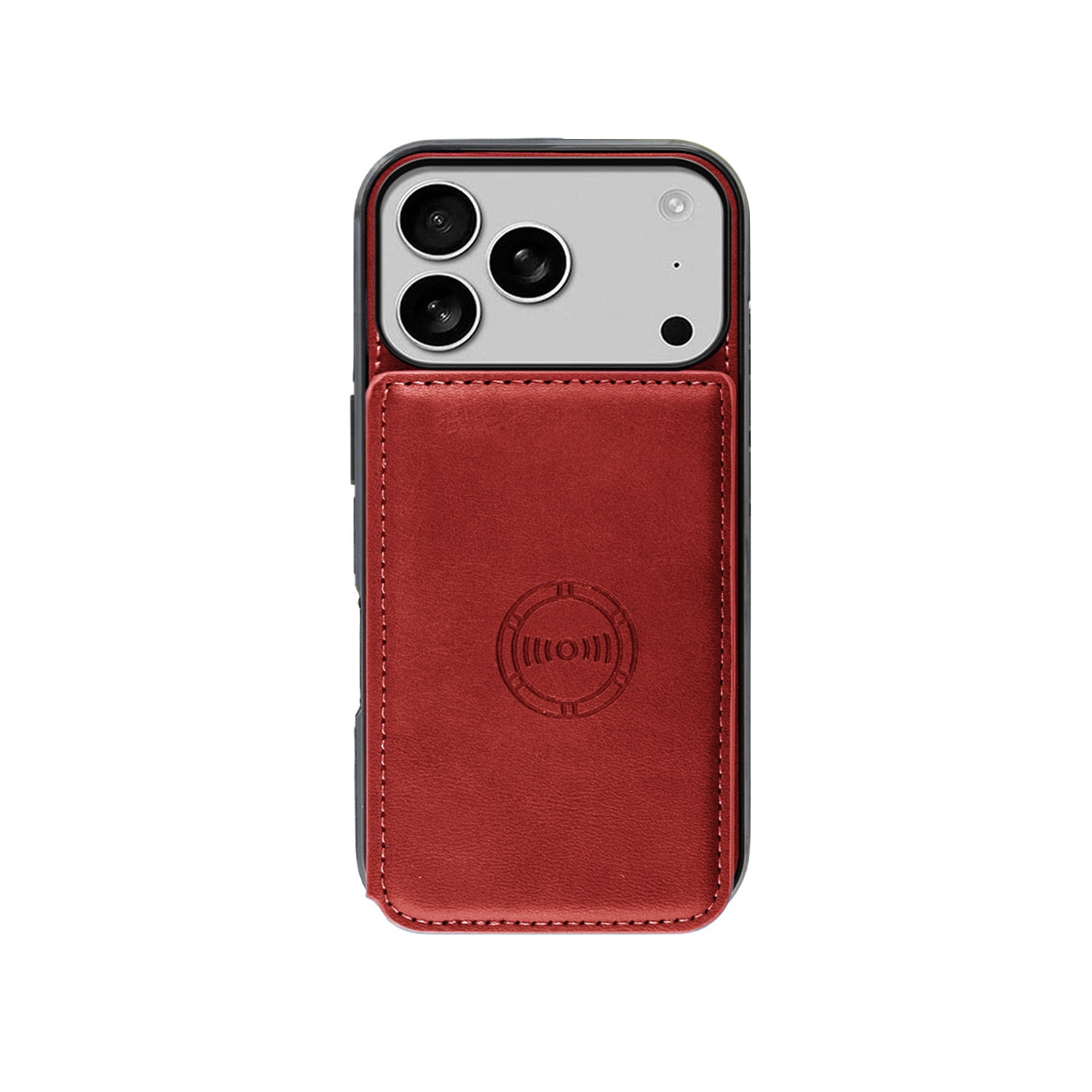 Leather Card Storage Phone Case for iPhone 17 Pro Max - Red
